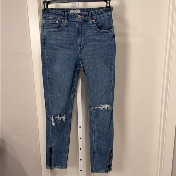 Levi’s 721 Altered High Rise Skinny Jeans Distressed Ankle Zip W28 L27 - Picture 2 of 9
